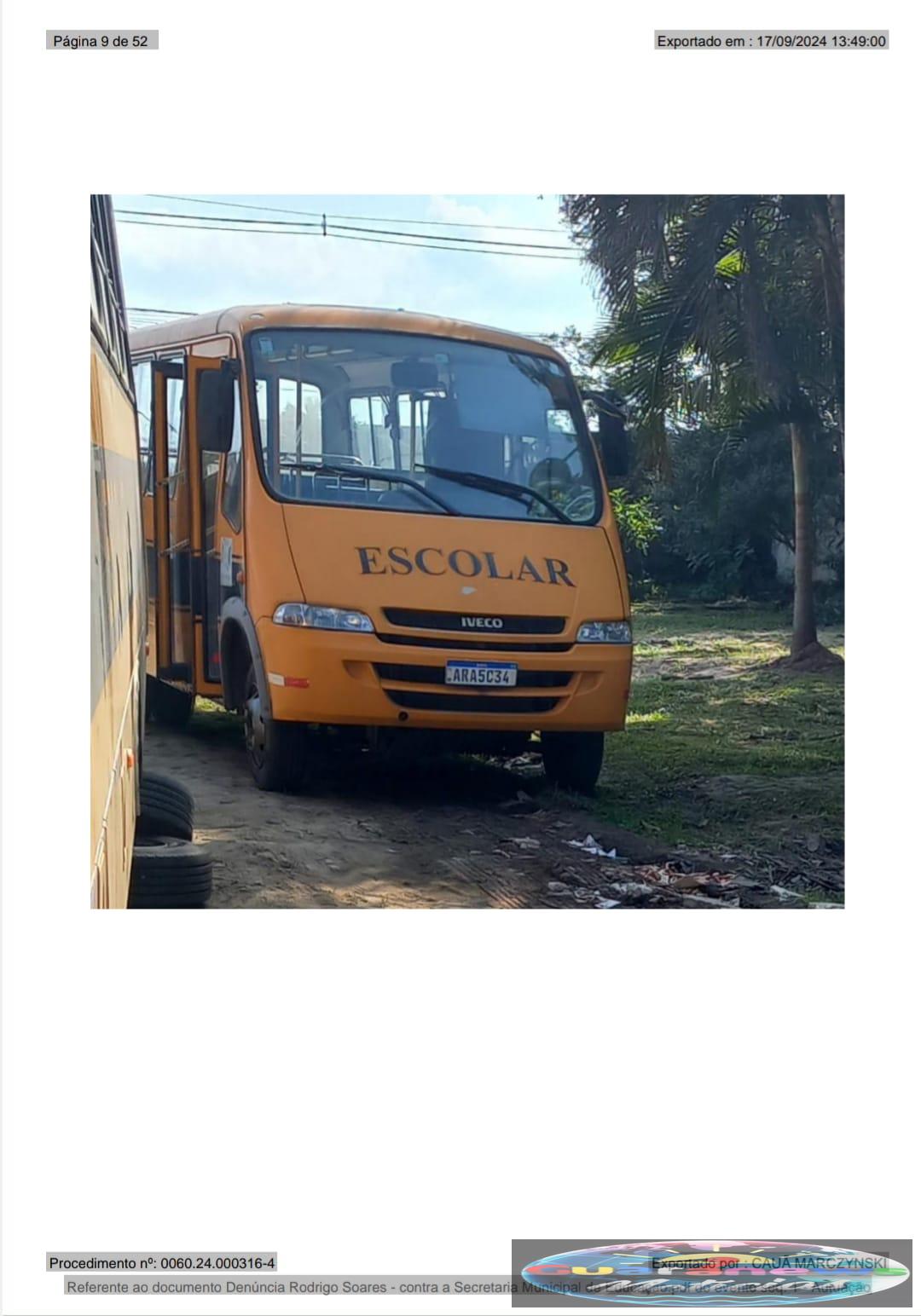 Denúncia de sucateamento dos ônibus escolares: Após respostas incoerentes e evasivas, Ministério Público solicita novas diligências.