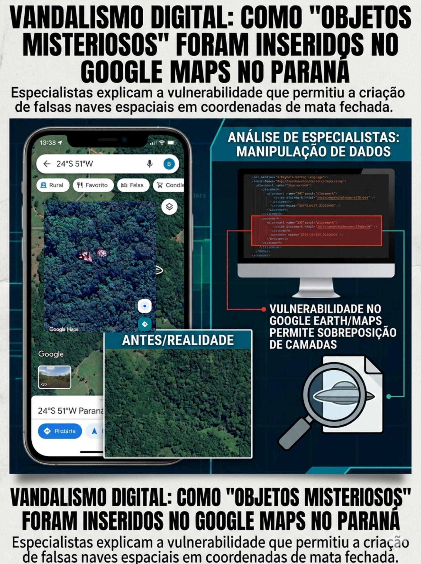 Mistério no Google Maps: Suposto OVNI no Paraná é Obra de Vandalismo Digital